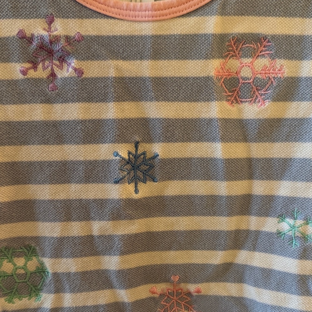Florence Eiseman Blue and White Striped Baby Top with Sunflower Accent - Picture 4 of 4
